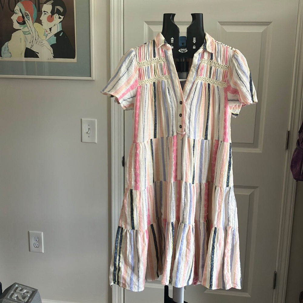 Anthropologie XS Cotton Prairie Boho Cottagecore Tiered Peasant Georgina Dress
